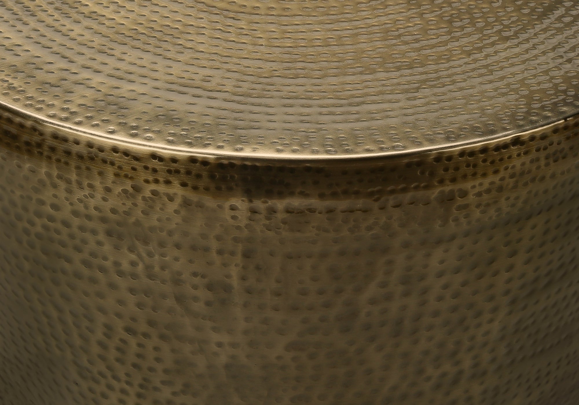 TABLE D'ACCENT - TABLE D'EXTRÉMITÉ DE TAMBOUR EN MÉTAL FER DORÉ 22"H