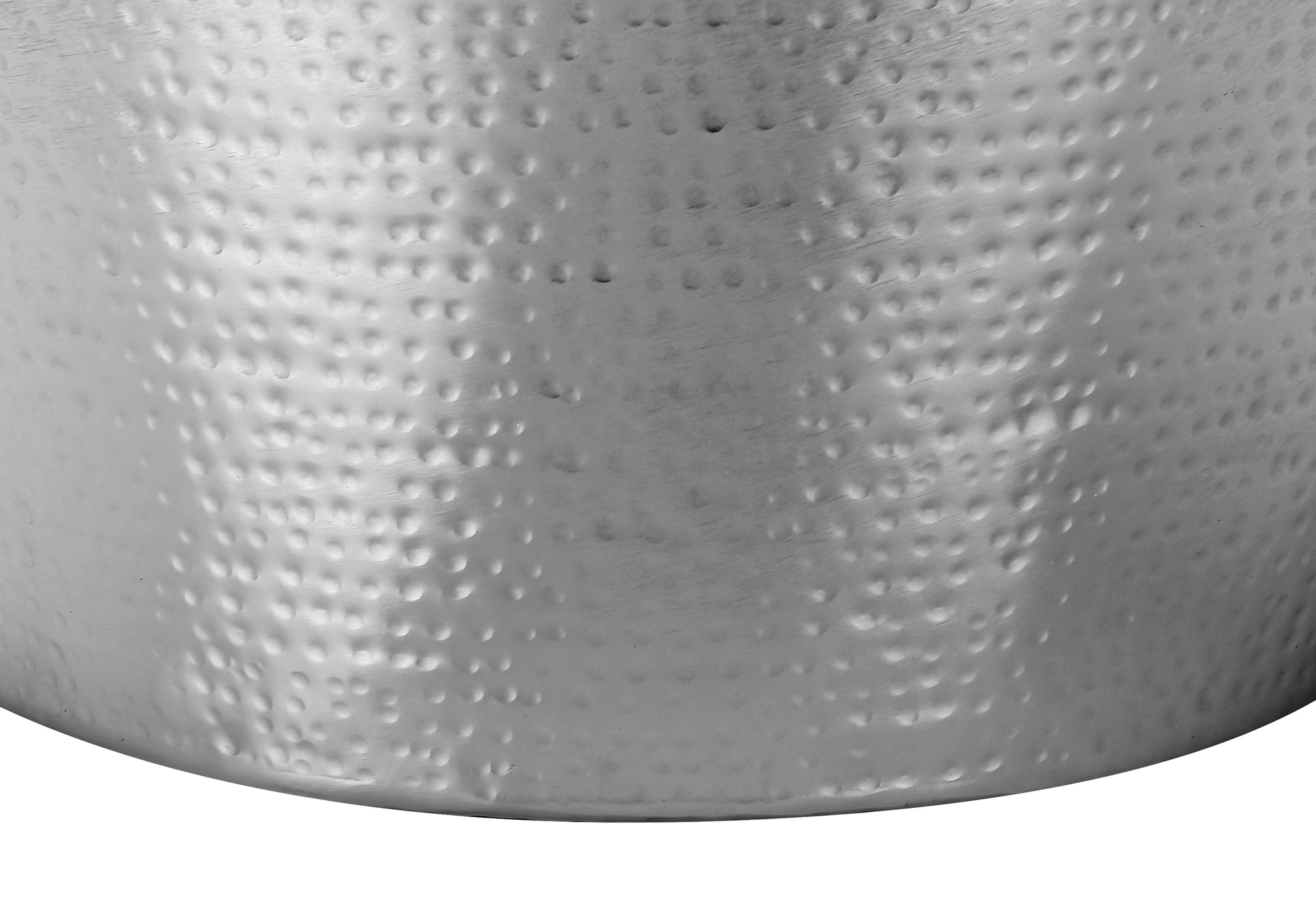 TABLE D'ACCENT - 22"H / TABLE DE BOUT DE TAMBOUR EN FER CHROMÉ