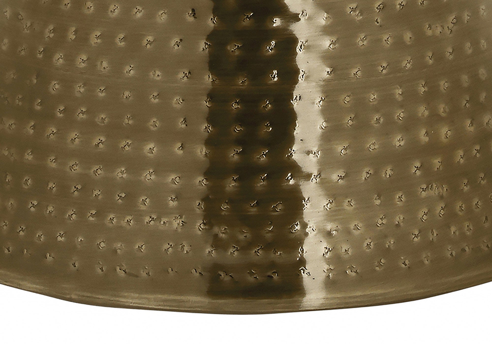 TABLE D'ACCENT - TABLE D'EXTRÉMITÉ DE TAMBOUR EN MÉTAL FER DORÉ 22"H