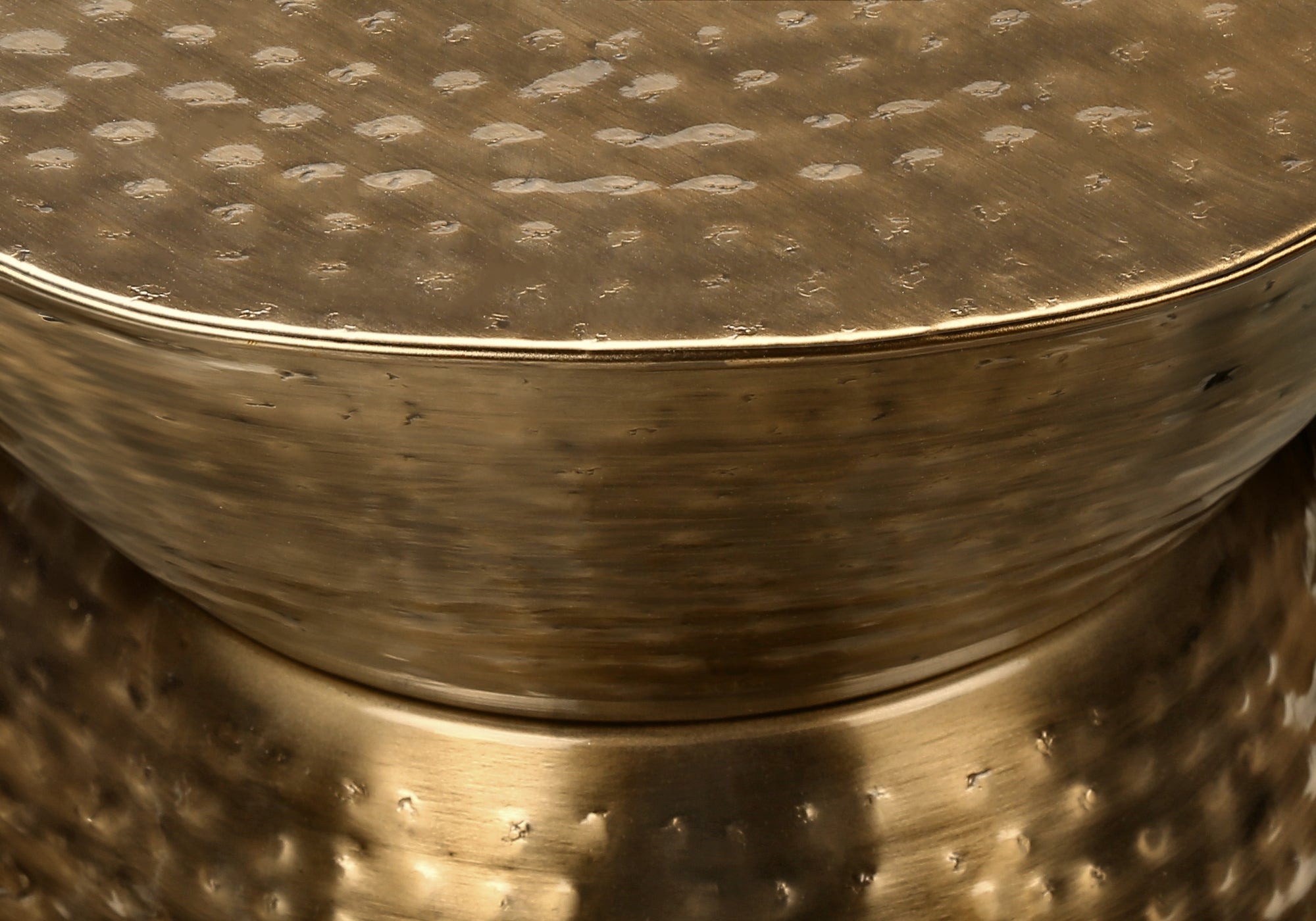 TABLE D'ACCENT - 22"H / TABLE D'EXTRÉMITÉ DE TAMBOUR EN MÉTAL DE FER DE CUIVRE