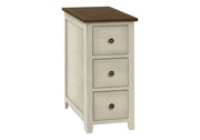 TABLE D'ACCENT - 24"H / BLANC ANTIQUE / PLACAGE ESPRESSO