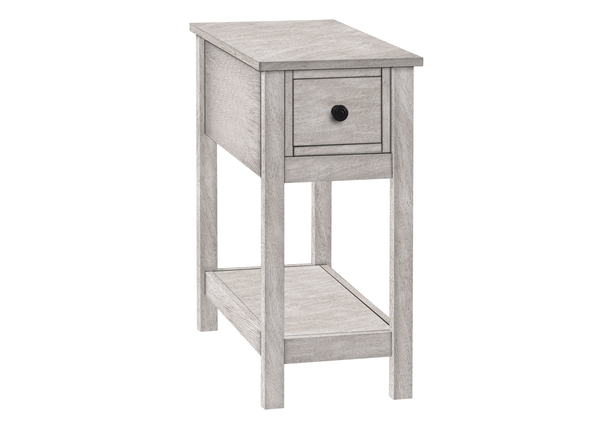 TABLE D'ACCENT - 24"H / TABLE DE BOUT PLACAGE GRIS LAVÉ