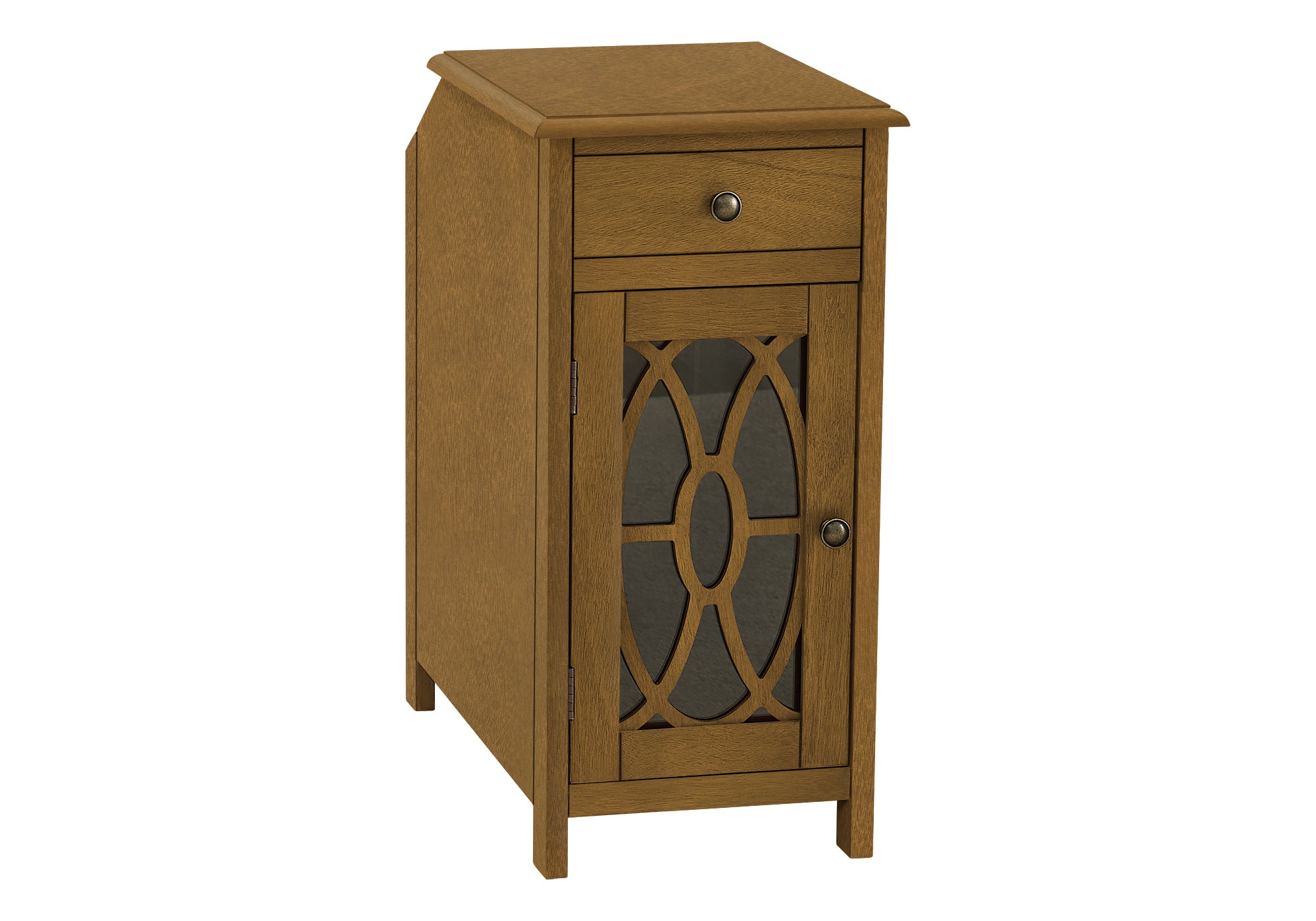 TABLE D'ACCENT - 24"H / TABLE DE BOUT PLACAGE TAUPE FONCÉ
