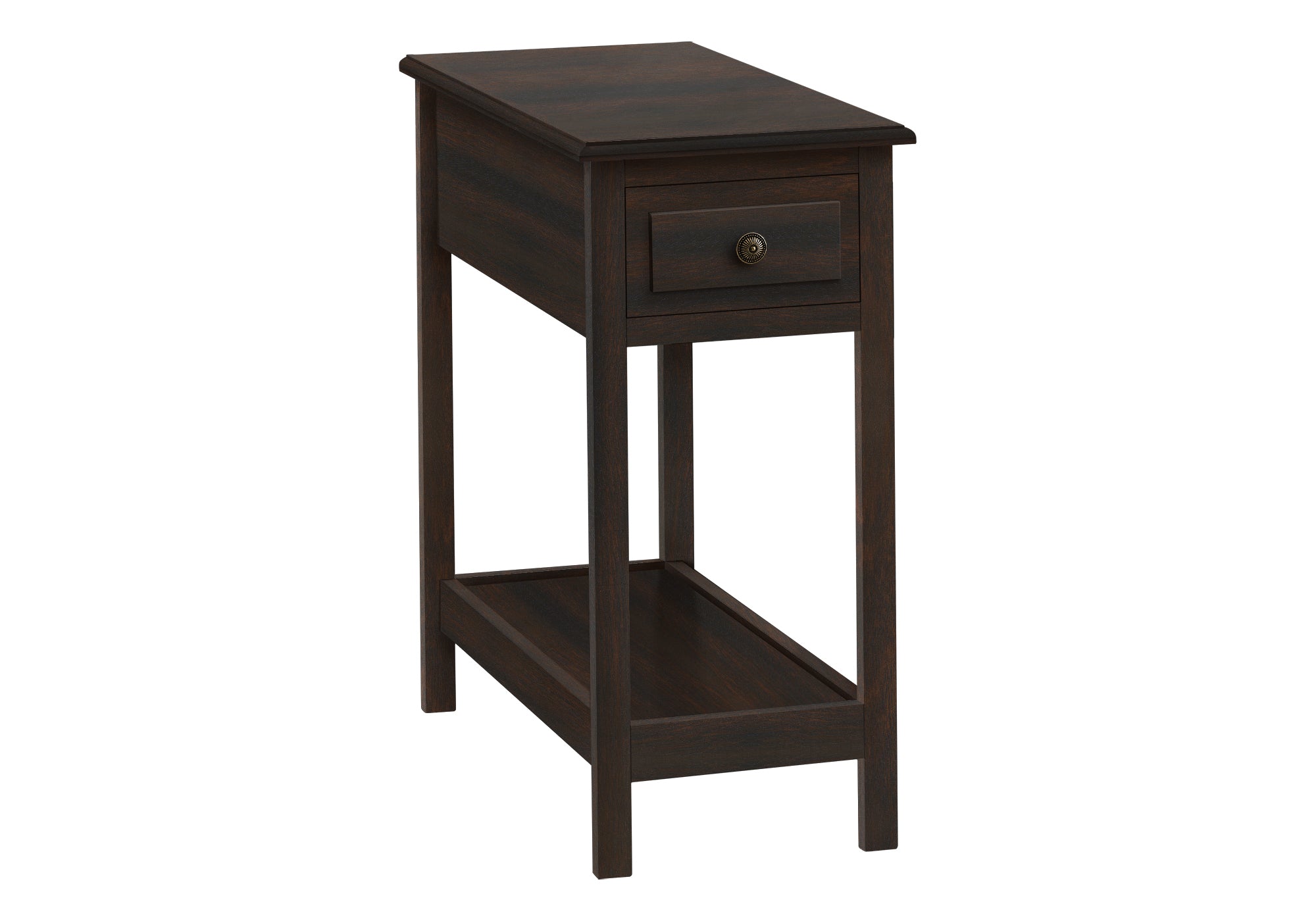 TABLE D'ACCENT - 25"H / TABLE DE BOUT PLACAGE NOYER FONCÉ