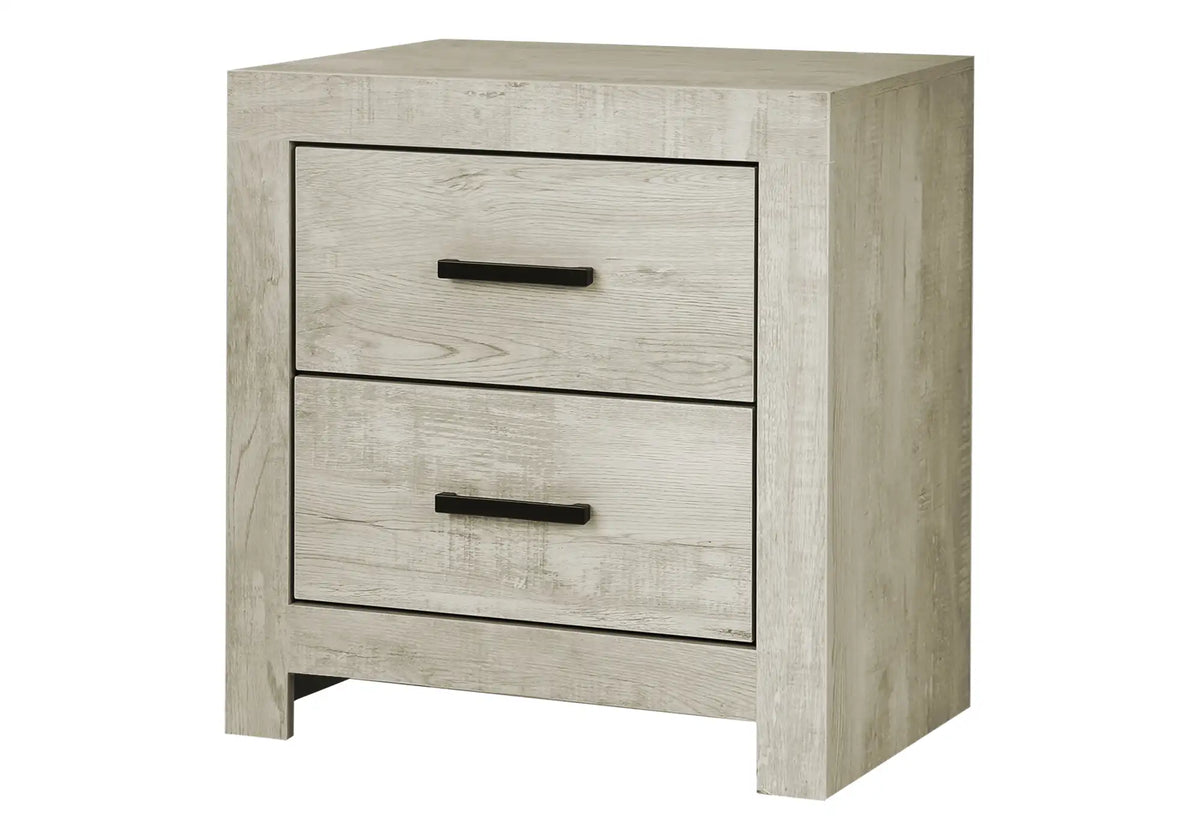 Table de chevet 2 tiroirs – Fini chêne blanchi
