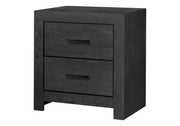 Table de chevet 2 tiroirs – Fini gris graphite