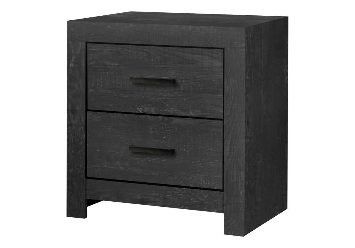 Table de chevet 2 tiroirs – Fini gris graphite