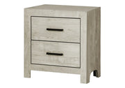 Table de chevet 2 tiroirs – Fini chêne blanchi