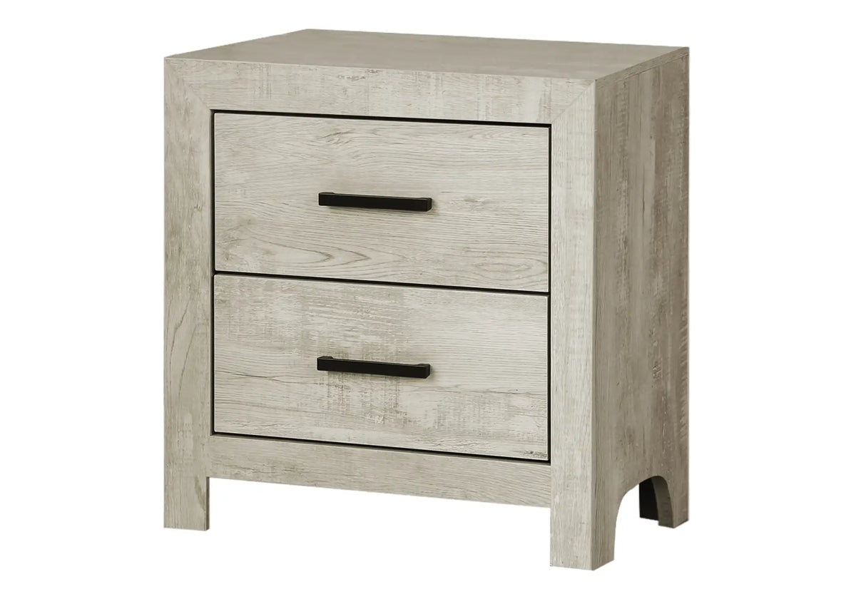 Table de chevet 2 tiroirs – Fini chêne blanchi