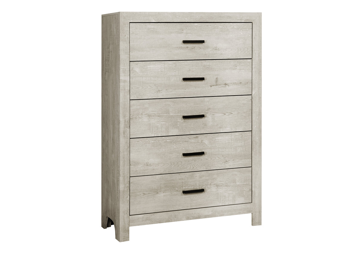 Commode 5 tiroirs – Fini chêne blanchi