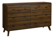 Commode 6 tiroirs Monarch Specialties – Noyer, style mi-siècle