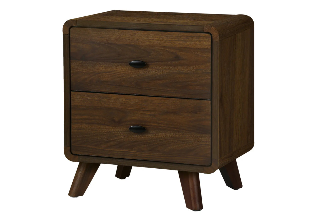 Table de chevet 2 tiroirs Monarch Specialties – Noyer