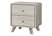 Table de chevet 2 tiroirs – Fini chêne gris