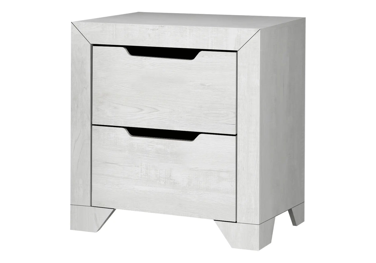 Table de chevet blanche à 2 tiroirs – Monarch Specialties