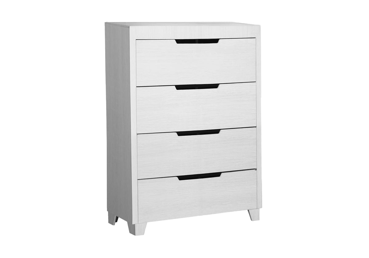 Chiffonnier 4 Tiroirs Monarch Specialties Fini Grain de Bois Blanc