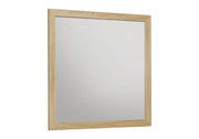 Miroir mural carré en chêne clair – 39,5 po