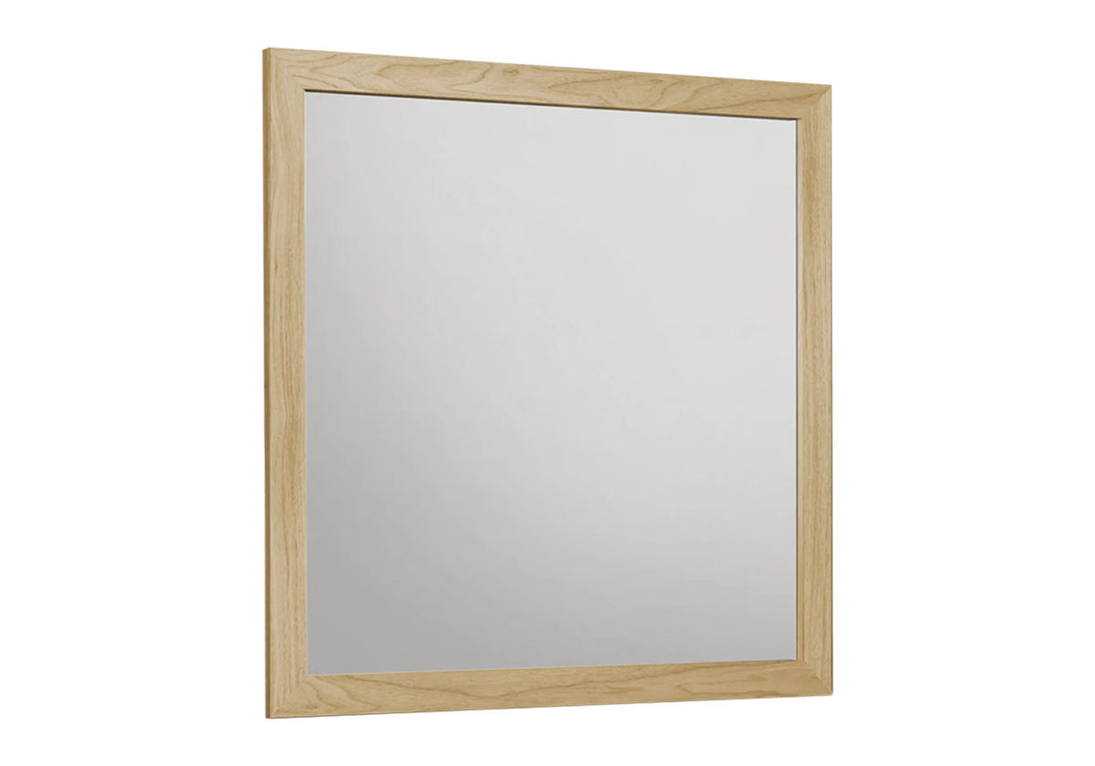 Miroir mural carré en chêne clair – 39,5 po