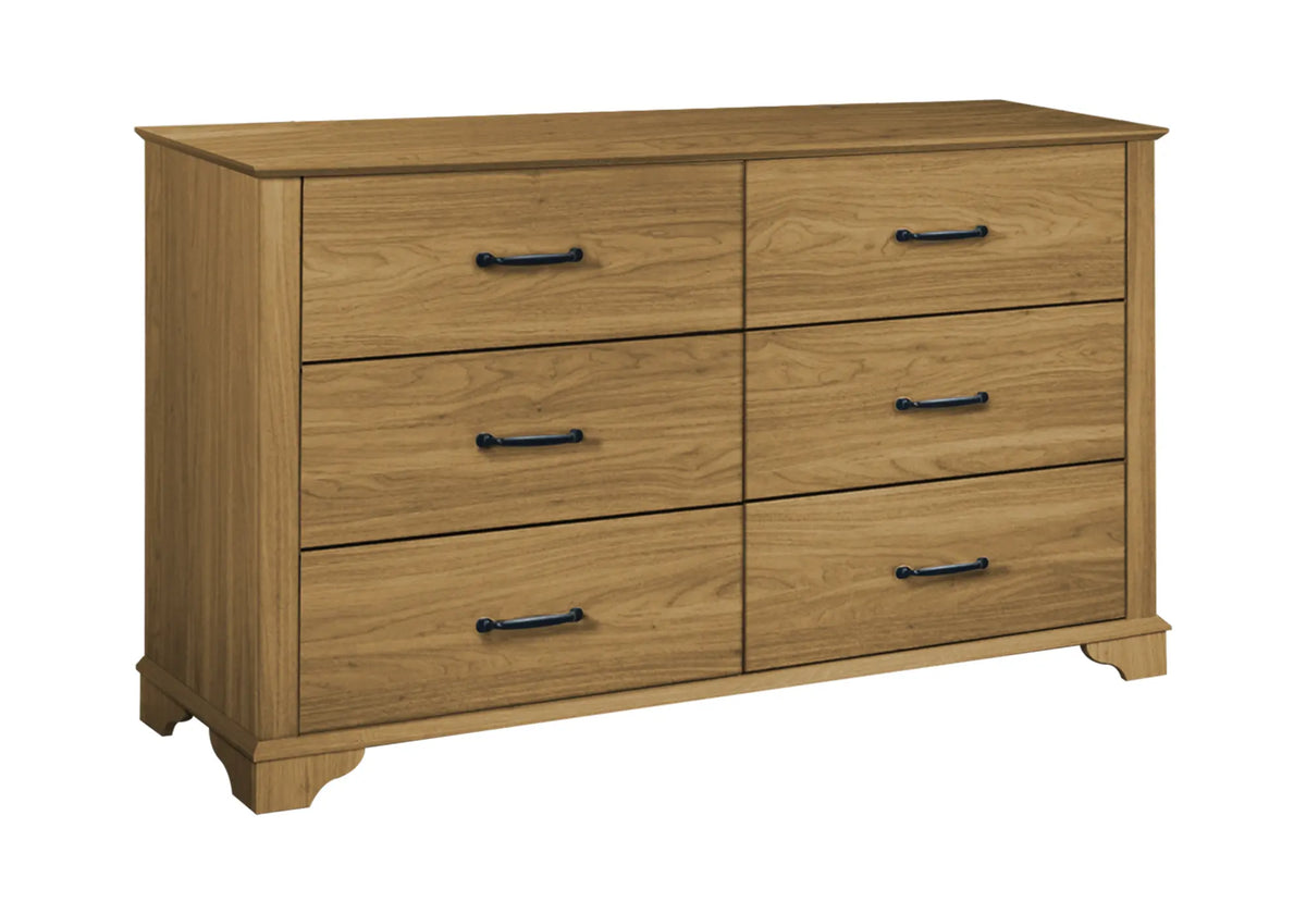 Commode 6 tiroirs en chêne moyen – Style transitionnel