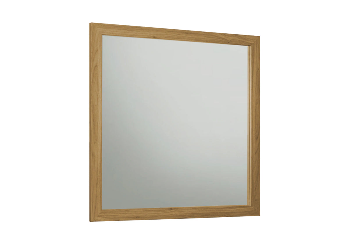 Miroir mural carré en chêne moyen – 39,5 po