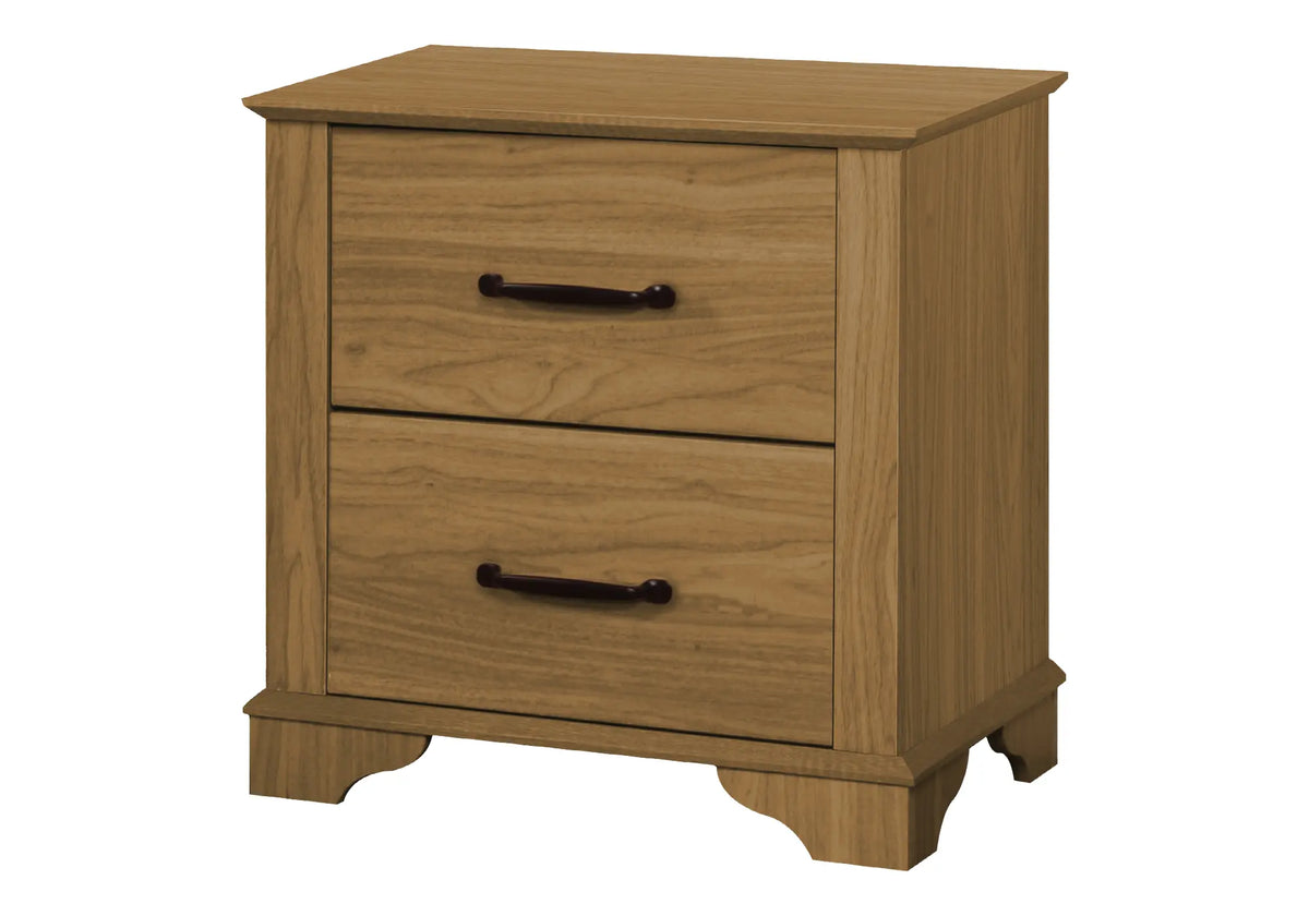 Table de chevet 2 tiroirs en chêne moyen – Style transitionnel