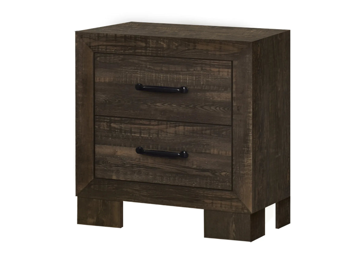 Table de chevet 2 tiroirs – Fini chêne rustique