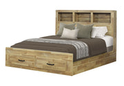 Monarch Specialties Lit Queen avec rangement – Fini chêne moyen