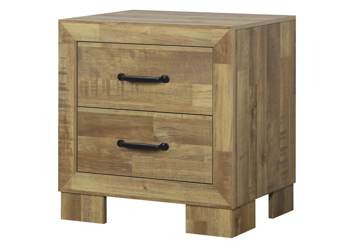 Table de chevet 2 tiroirs – Fini chêne moyen