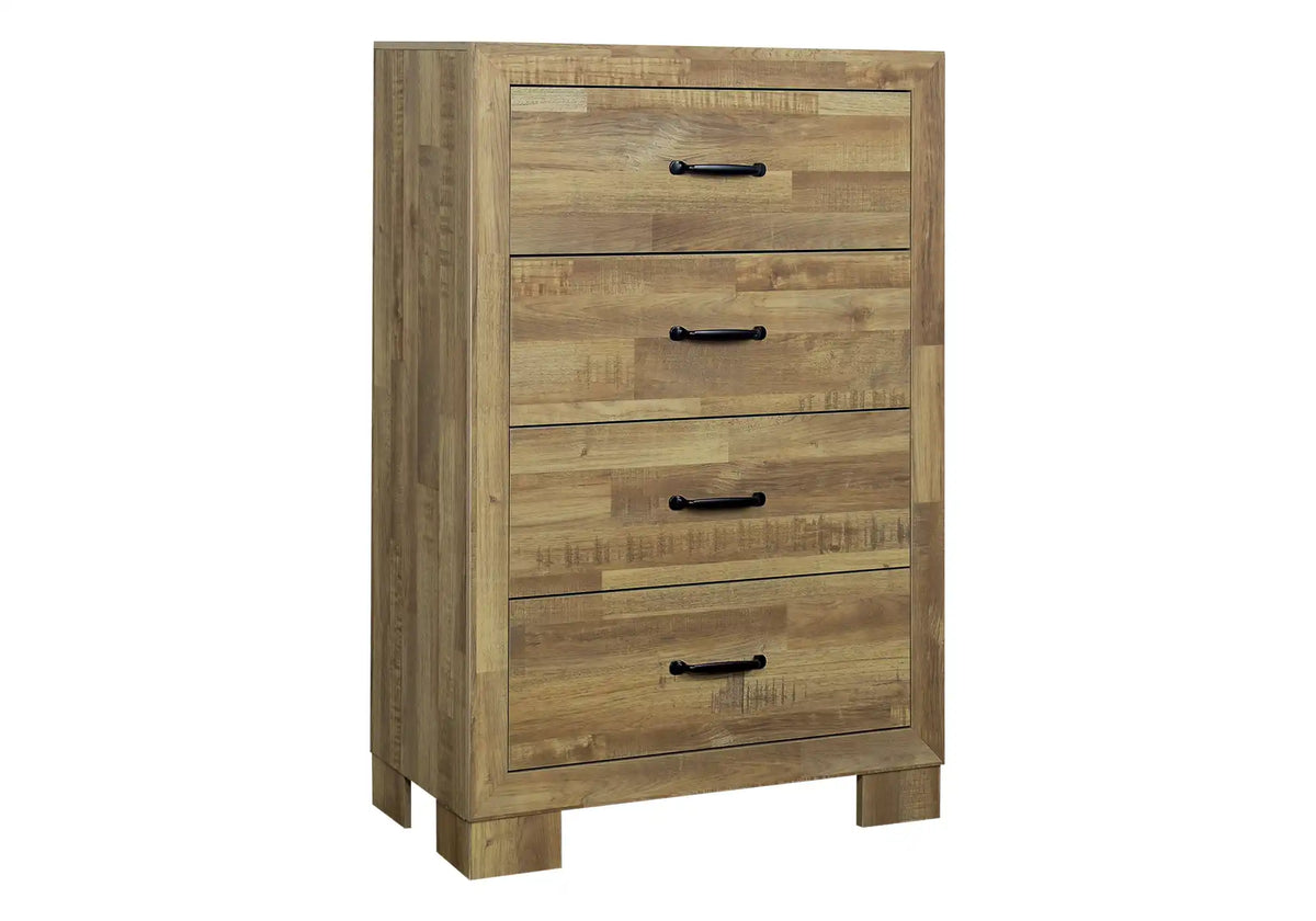 Commode 4 tiroirs – Fini chêne moyen