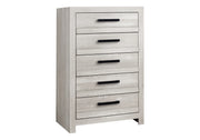 Commode 5 tiroirs – Fini gris bois récupéré