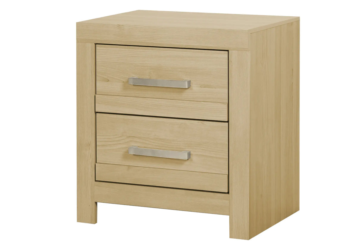 Table de chevet 2 tiroirs – Fini naturel