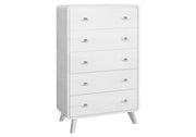 Commode haute 5 tiroirs – Fini chêne blanc