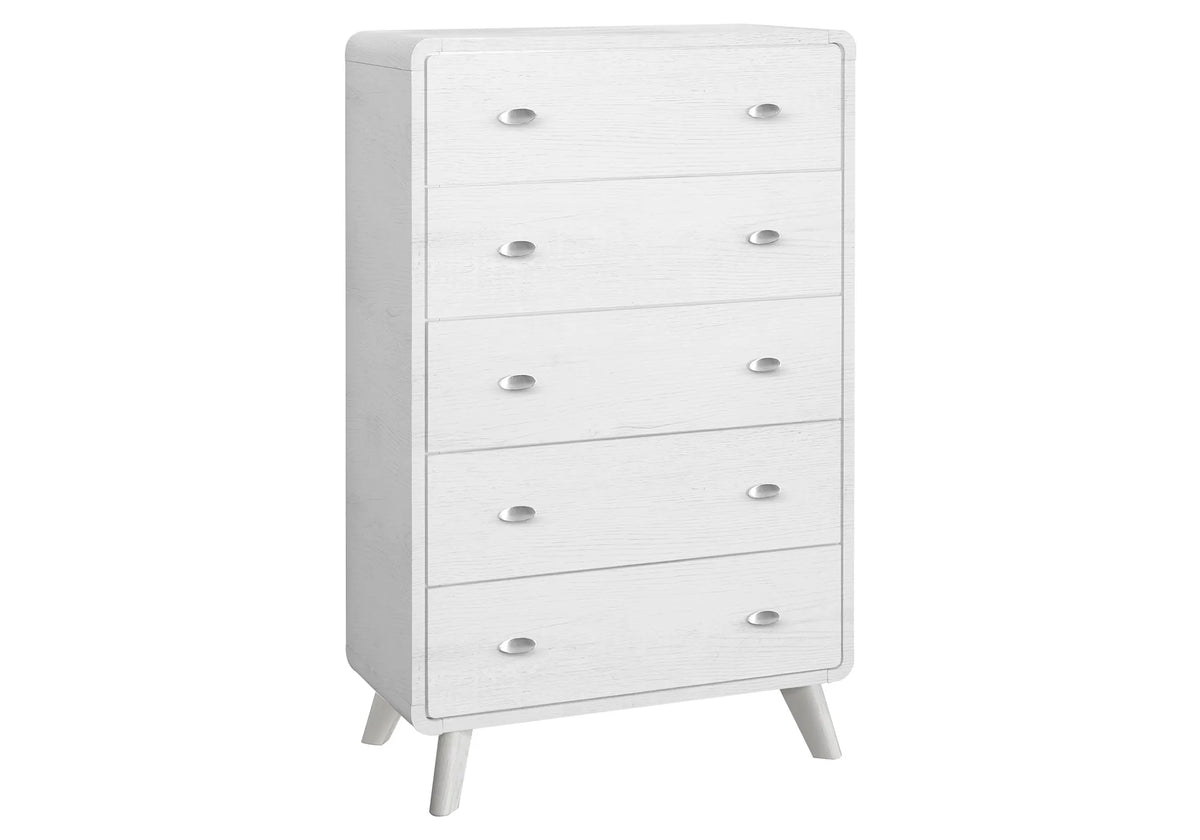 Commode haute 5 tiroirs – Fini chêne blanc