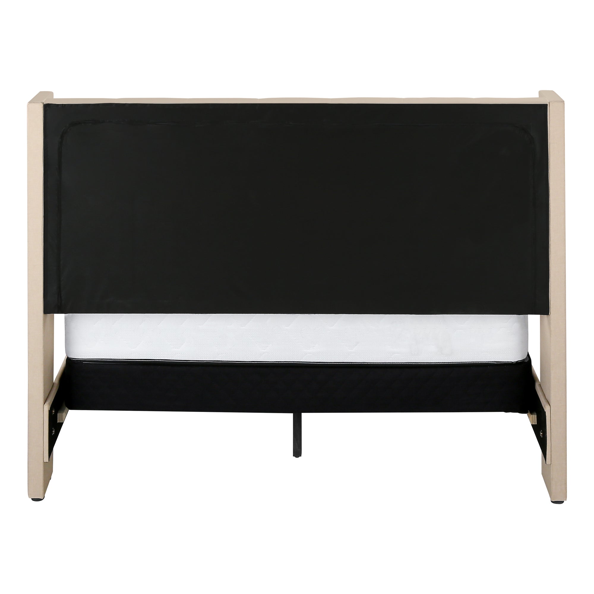 LIT - QUEEN SIZE / LIN BEIGE AVEC PIEDS EN MÉTAL CHROME