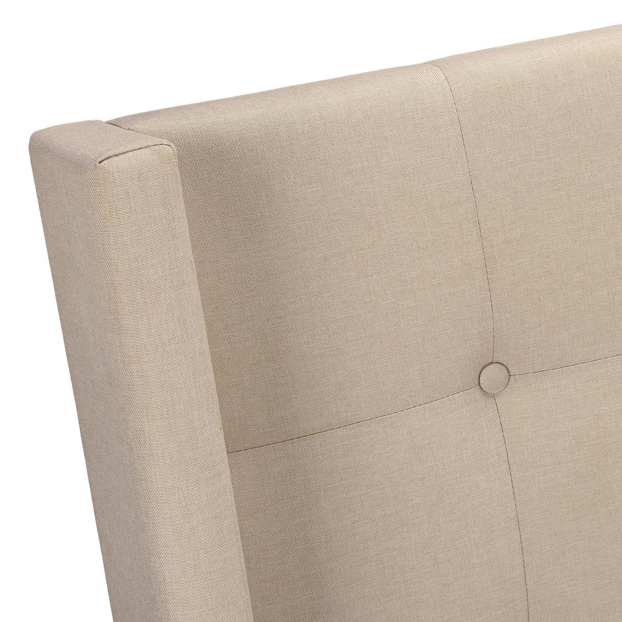 LIT - QUEEN SIZE / LIN BEIGE AVEC PIEDS EN MÉTAL CHROME