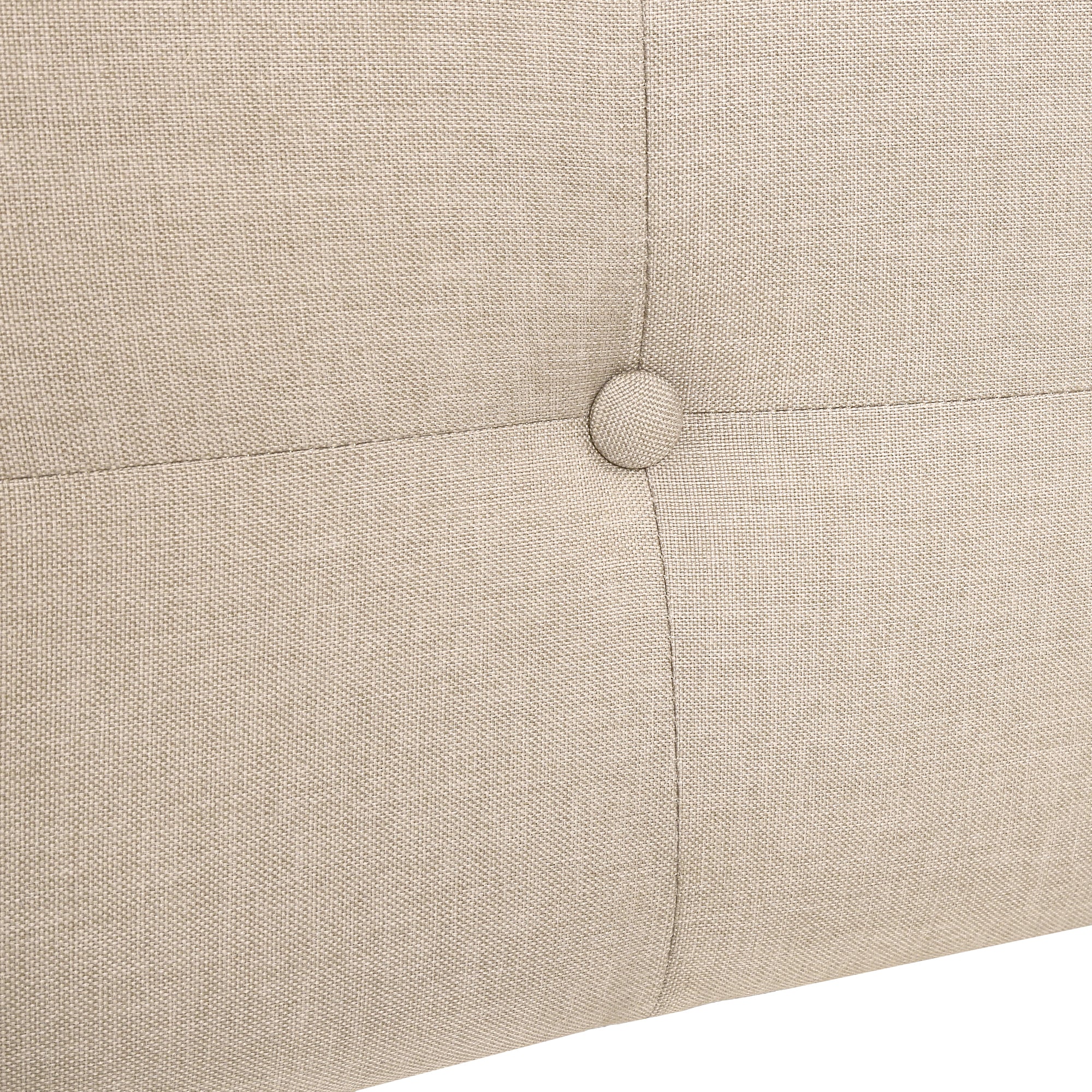 LIT - QUEEN SIZE / LIN BEIGE AVEC PIEDS EN MÉTAL CHROME