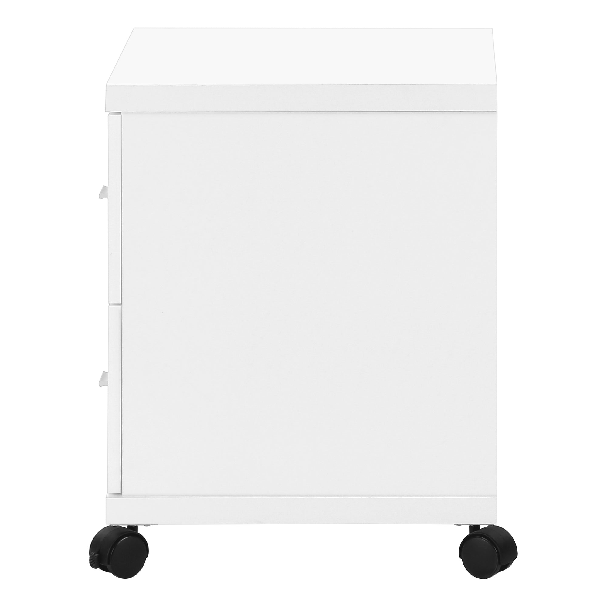 MEUBLE DE BUREAU - BLANC AVEC 2 TIROIRS SUR ROULETTES ( Meuble Mtl ) 