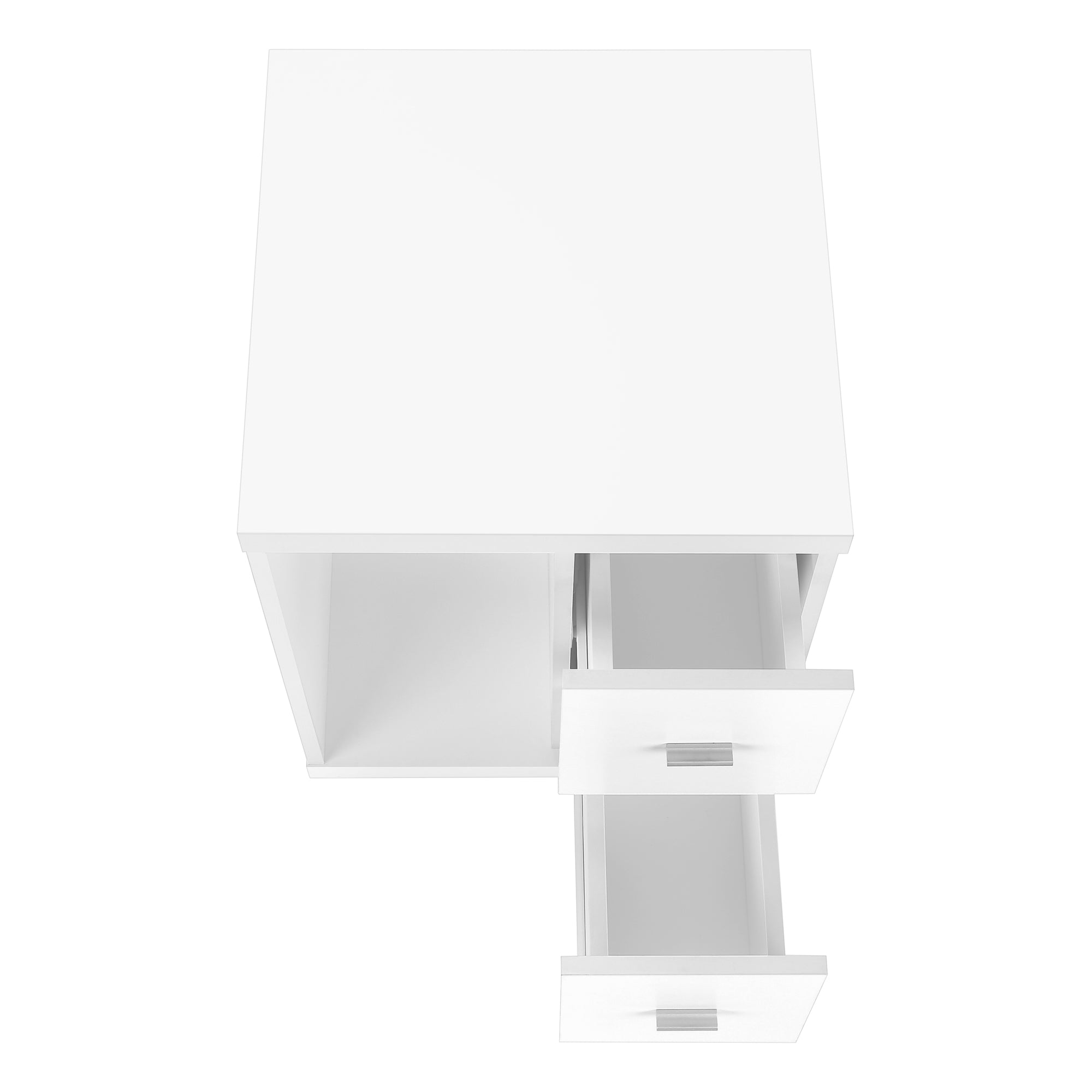 MEUBLE DE BUREAU - BLANC AVEC 2 TIROIRS SUR ROULETTES ( Meuble Mtl ) 