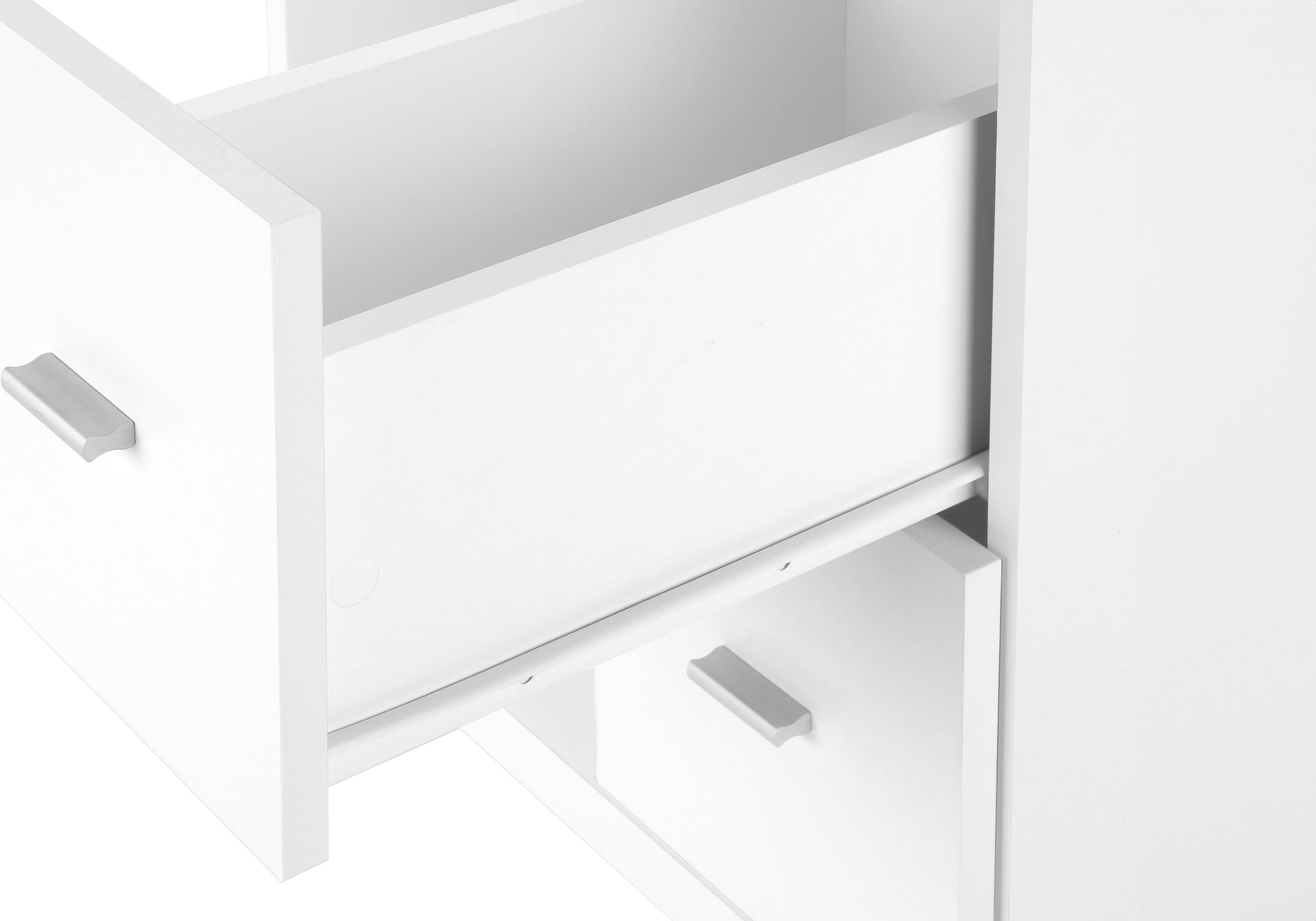 MEUBLE DE BUREAU - BLANC AVEC 2 TIROIRS SUR ROULETTES ( Meuble Mtl ) 