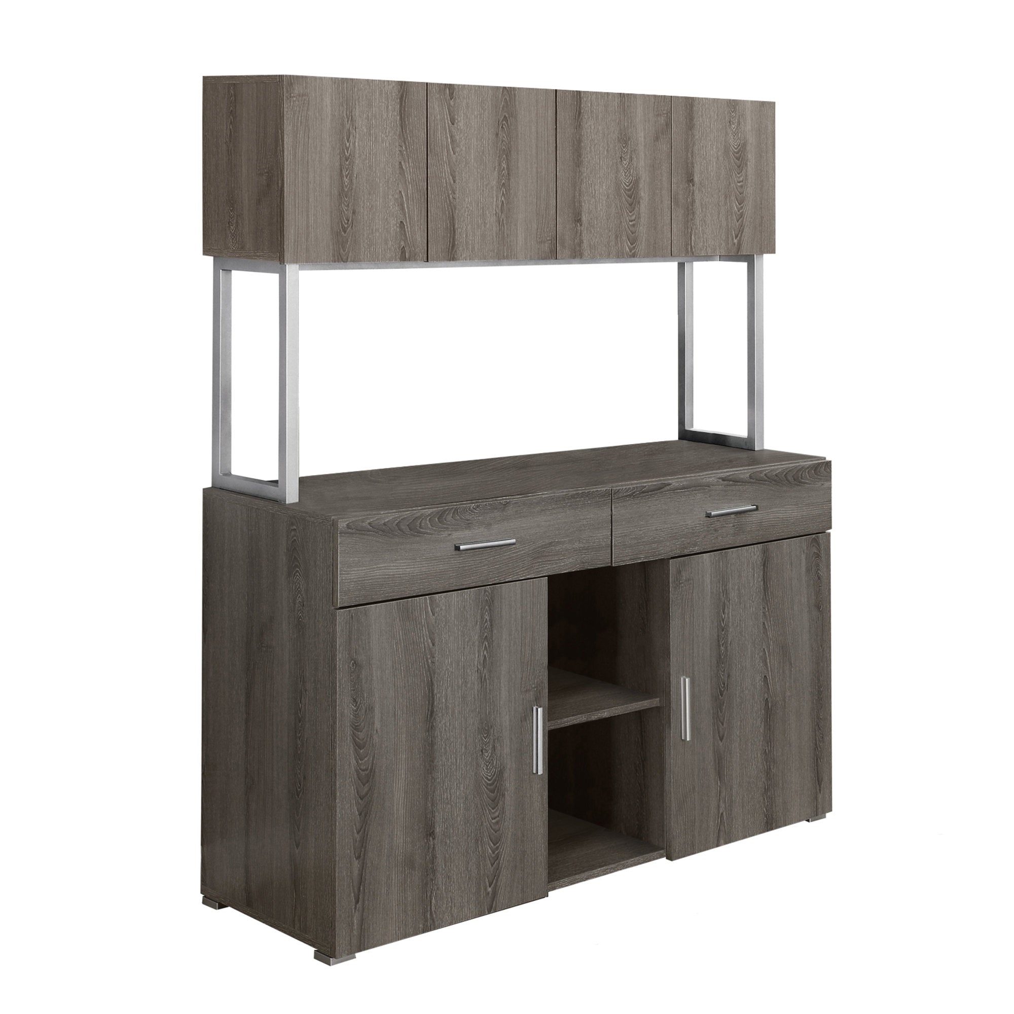 ARMOIRE DE BUREAU - 48"L / CRÉDENCE DE RANGEMENT TAUPE FONCÉ ( Meuble Mtl )