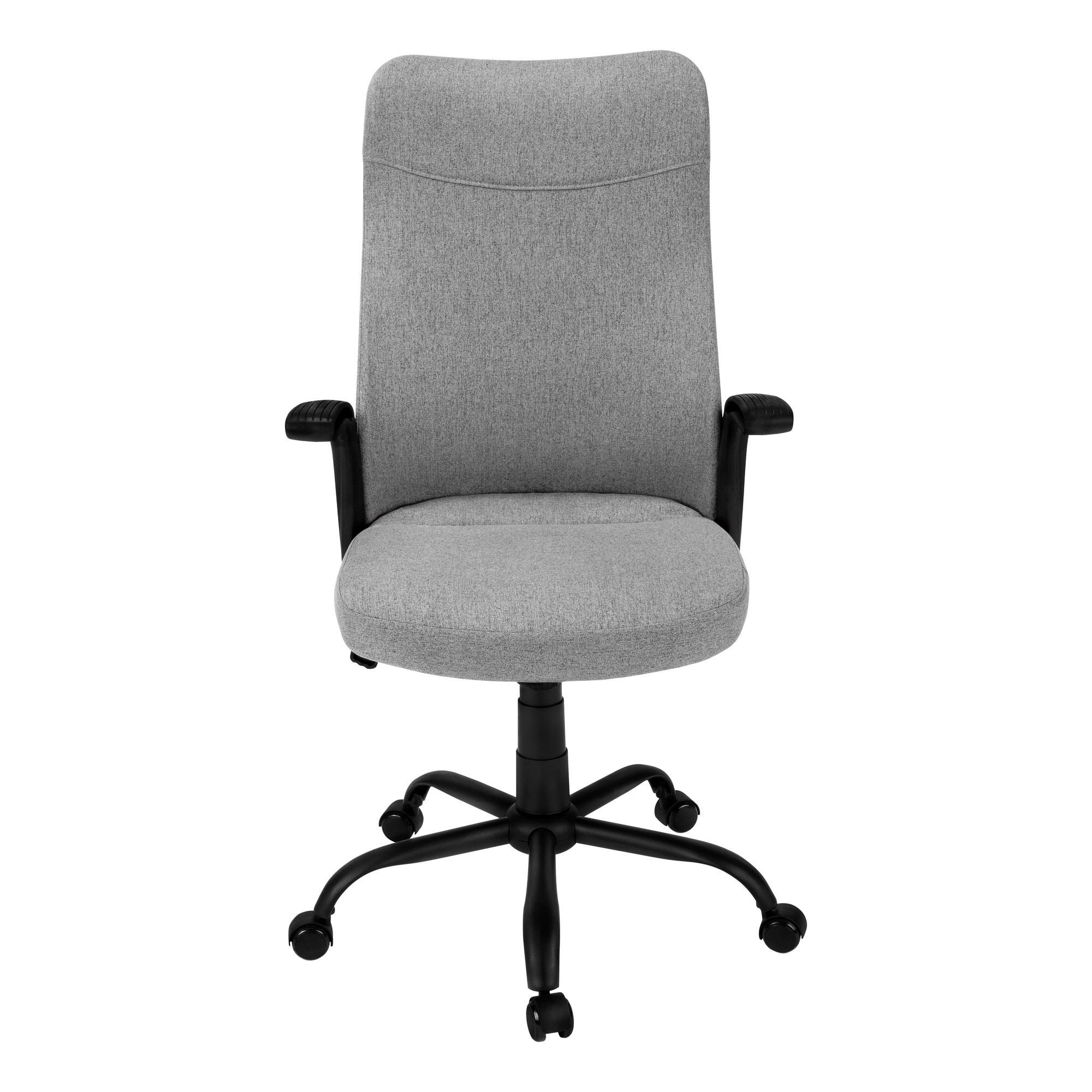 CHAISE DE BUREAU - NOIR / TISSU GRIS FONCÉ / MULTIPOSITIONS ( Meuble Mtl ) 