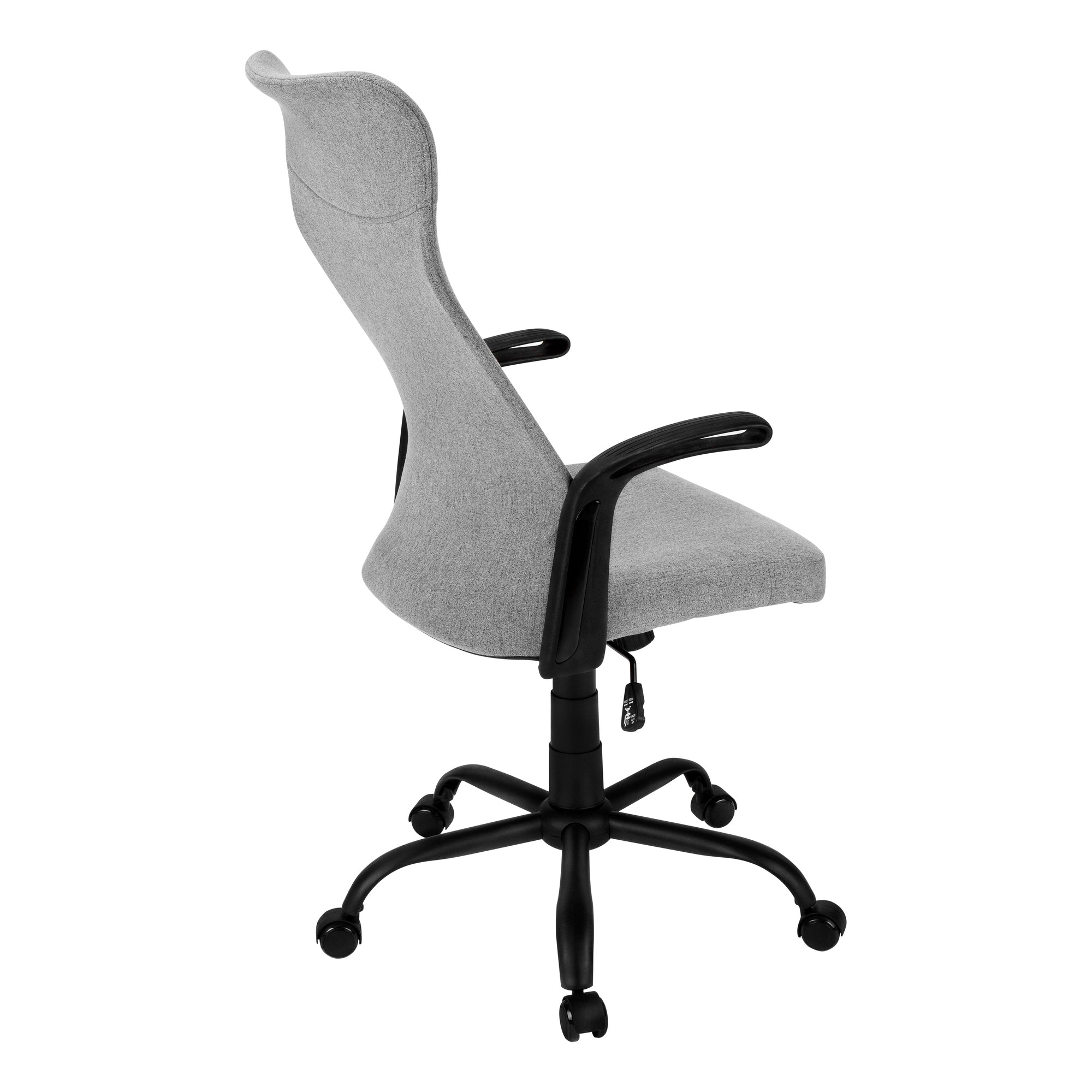 CHAISE DE BUREAU - NOIR / TISSU GRIS FONCÉ / MULTIPOSITIONS ( Meuble Mtl ) 