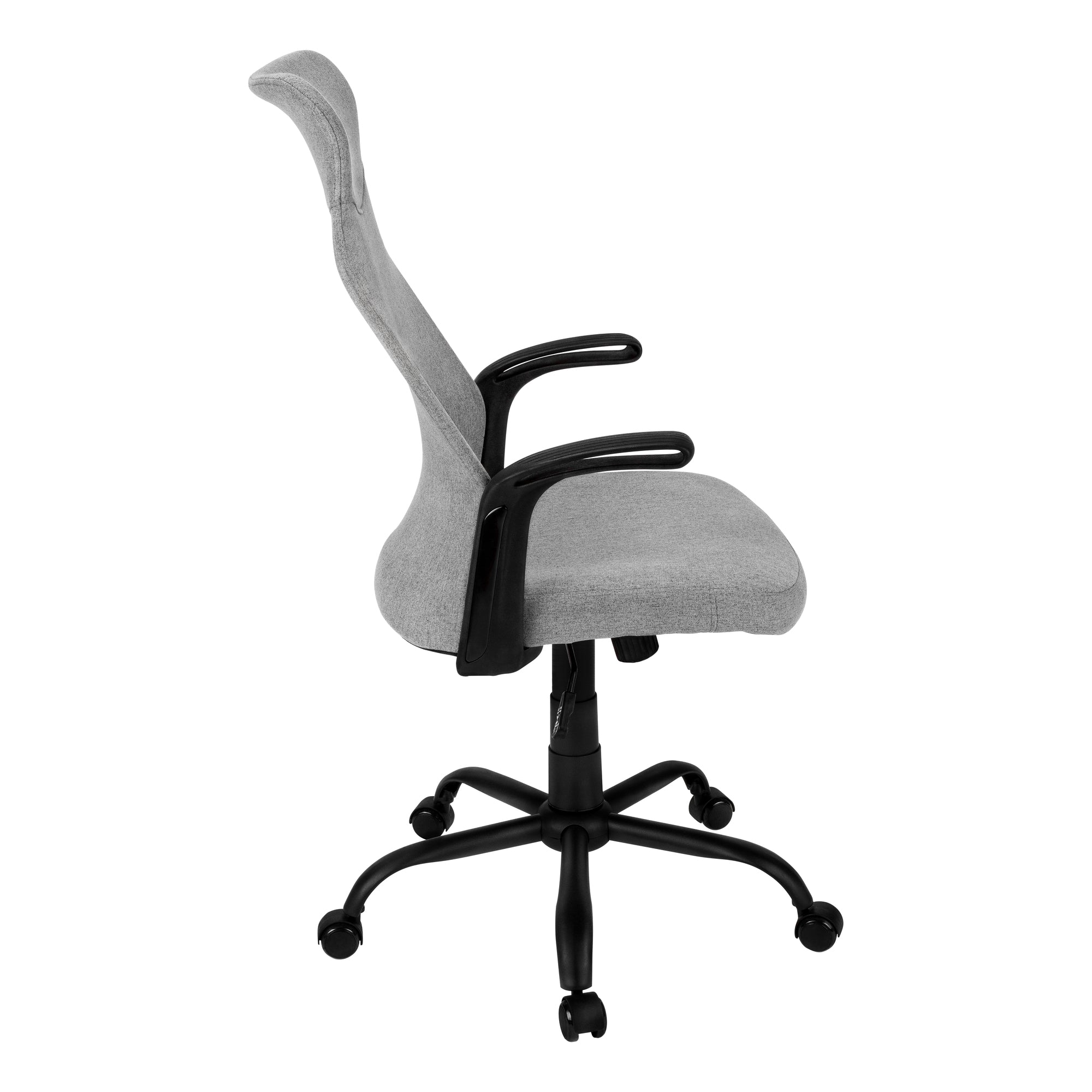 CHAISE DE BUREAU - NOIR / TISSU GRIS FONCÉ / MULTIPOSITIONS ( Meuble Mtl ) 