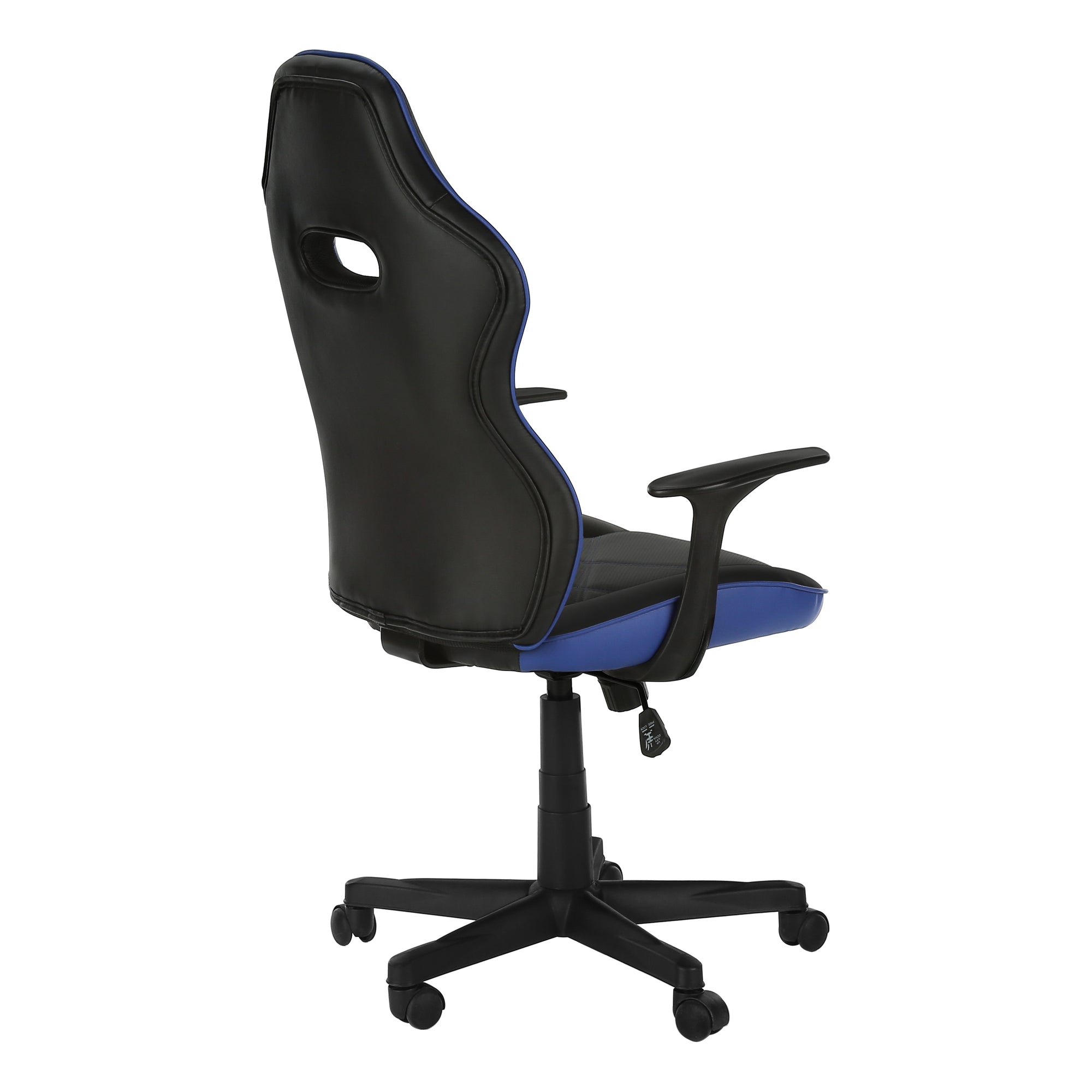 CHAISE DE BUREAU - GAMING / NOIR / SIMILI-CUIR BLEU ( Meuble Mtl ) 