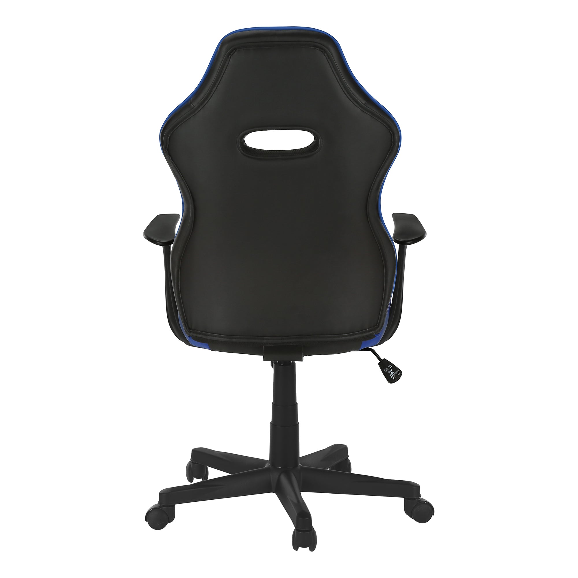 CHAISE DE BUREAU - GAMING / NOIR / SIMILI-CUIR BLEU ( Meuble Mtl ) 
