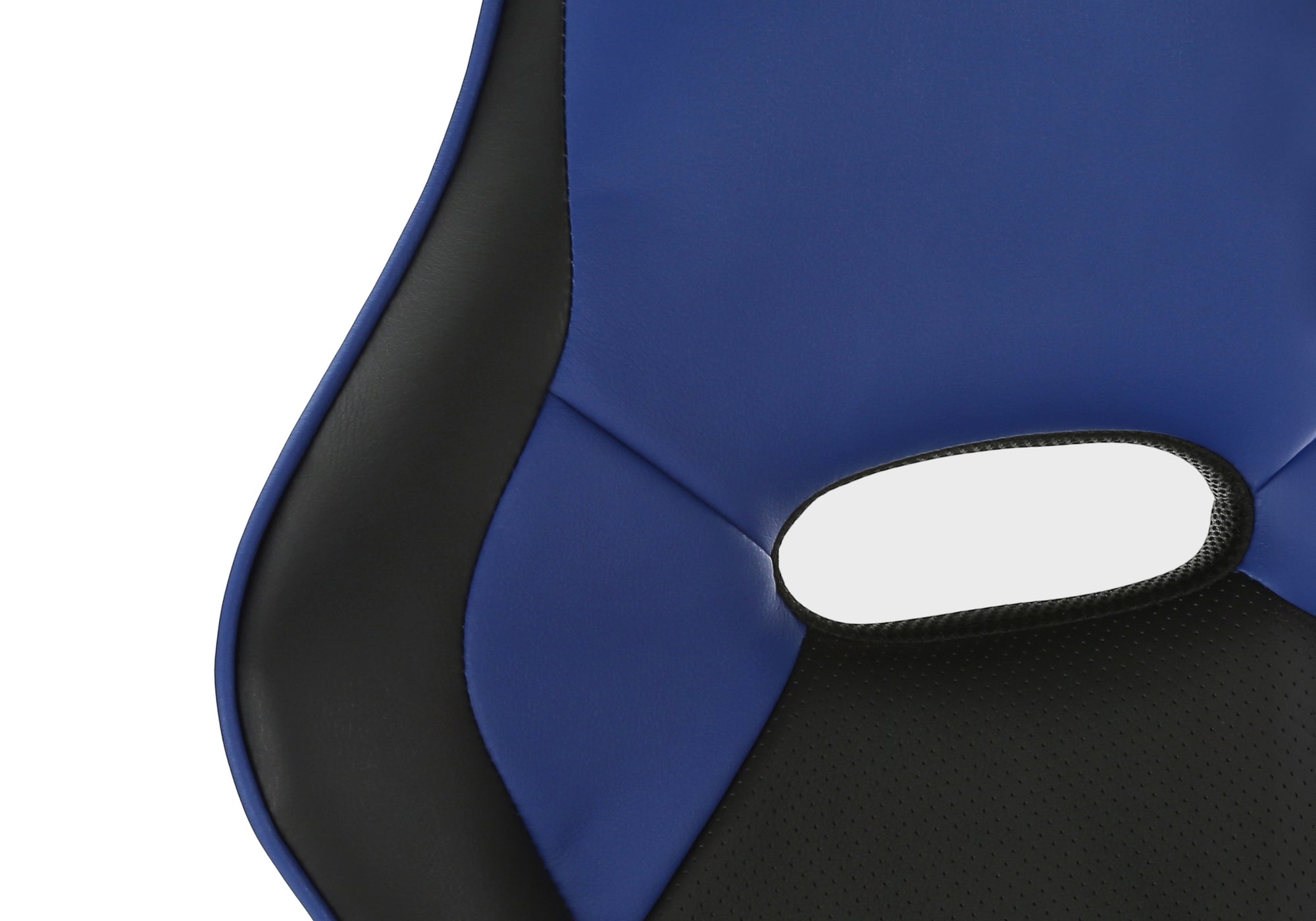 CHAISE DE BUREAU - GAMING / NOIR / SIMILI-CUIR BLEU ( Meuble Mtl ) 