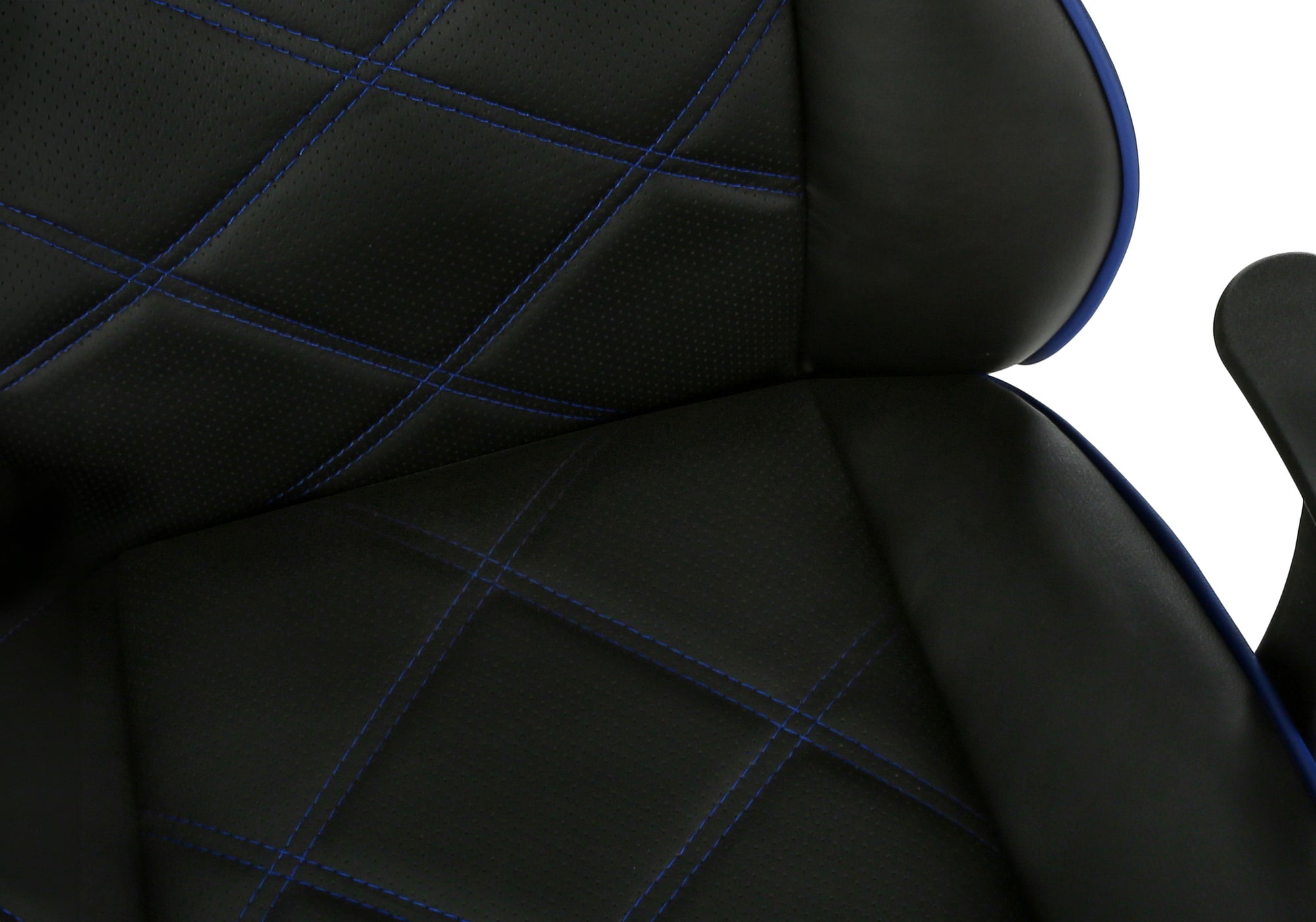 CHAISE DE BUREAU - GAMING / NOIR / SIMILI-CUIR BLEU ( Meuble Mtl ) 