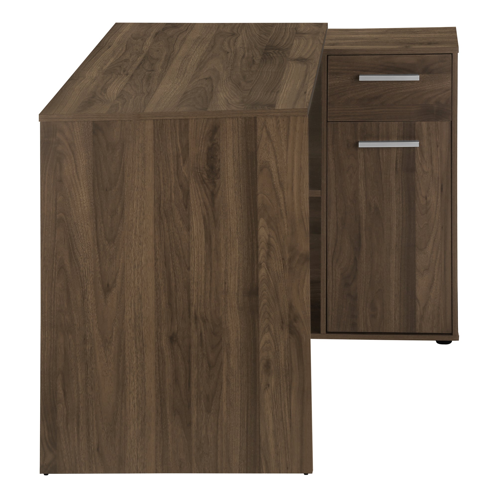 BUREAU D'ORDINATEUR - 46"L / NOYER FONCÉ / ARMOIRE DE RANGEMENT ( Meuble Mtl ) 