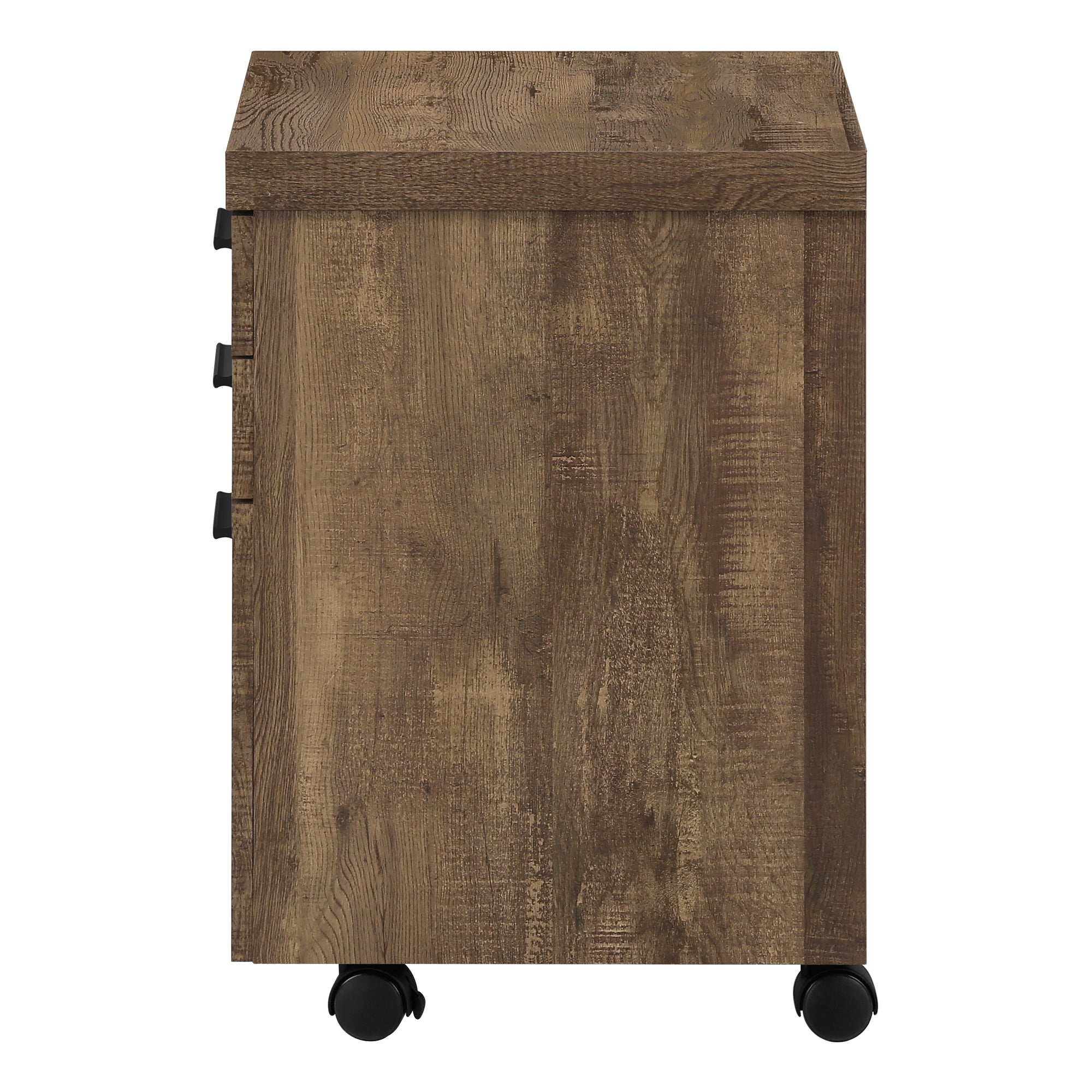 CLASSEUR - 3 TIROIRS / BOIS DE RÉCUPÉRATION MARRON / ROULETTES ( Meuble Mtl ) 