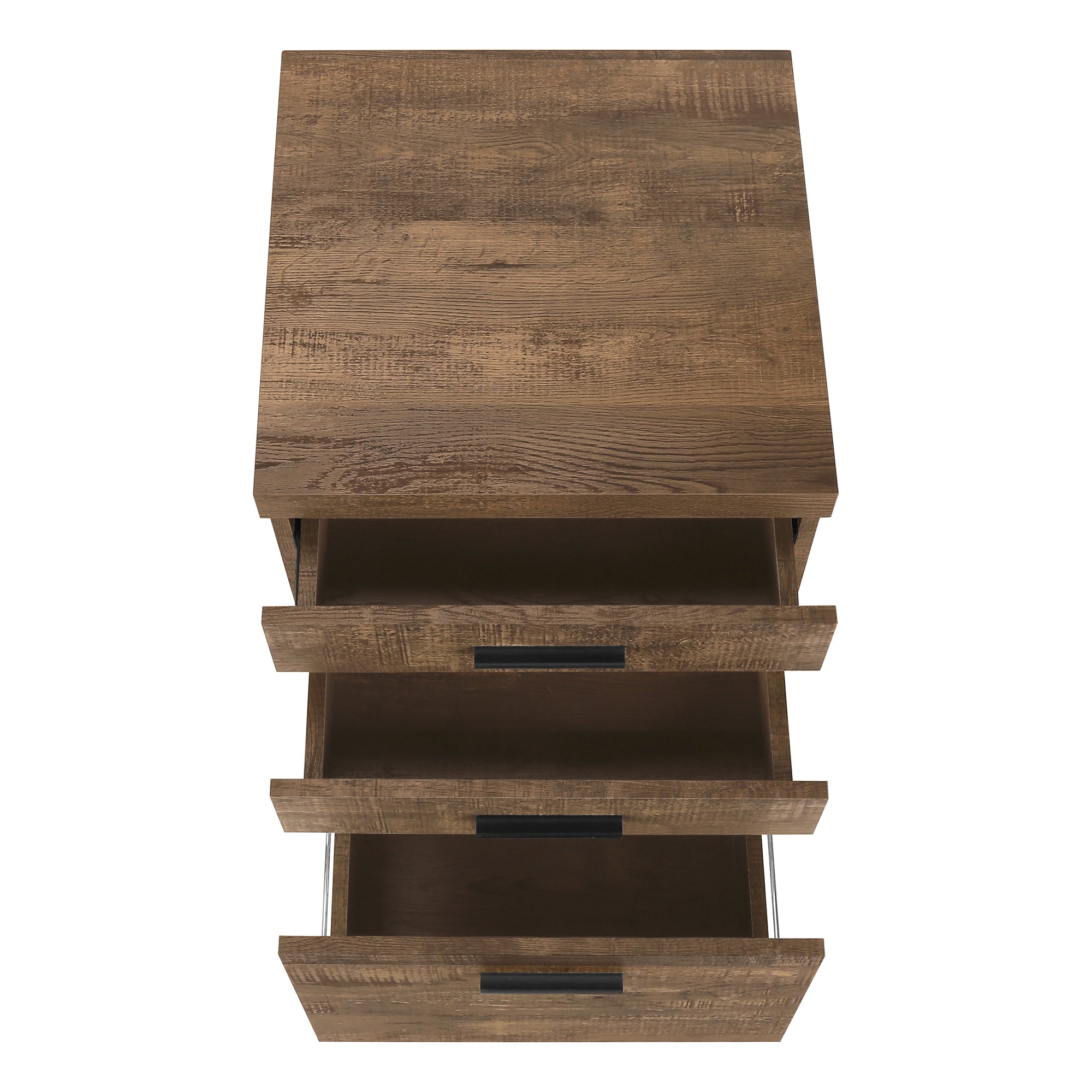 CLASSEUR - 3 TIROIRS / BOIS DE RÉCUPÉRATION MARRON / ROULETTES ( Meuble Mtl ) 