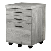 CLASSEUR - 3 TIROIRS / BOIS DE RÉCUPÉRATION GRIS / ROULETTES ( Meuble Mtl ) 